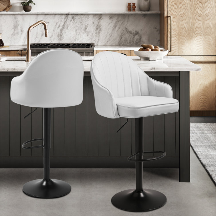 Arriana Modern Kitchen Counter Barstools Faux Leather Pub Chairs